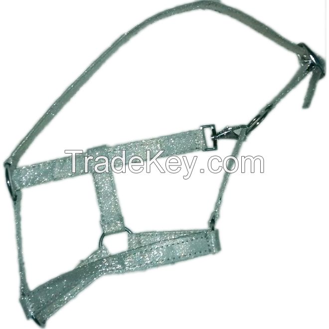 Genuine Glitter horse halter Grey , size pony,cob,full