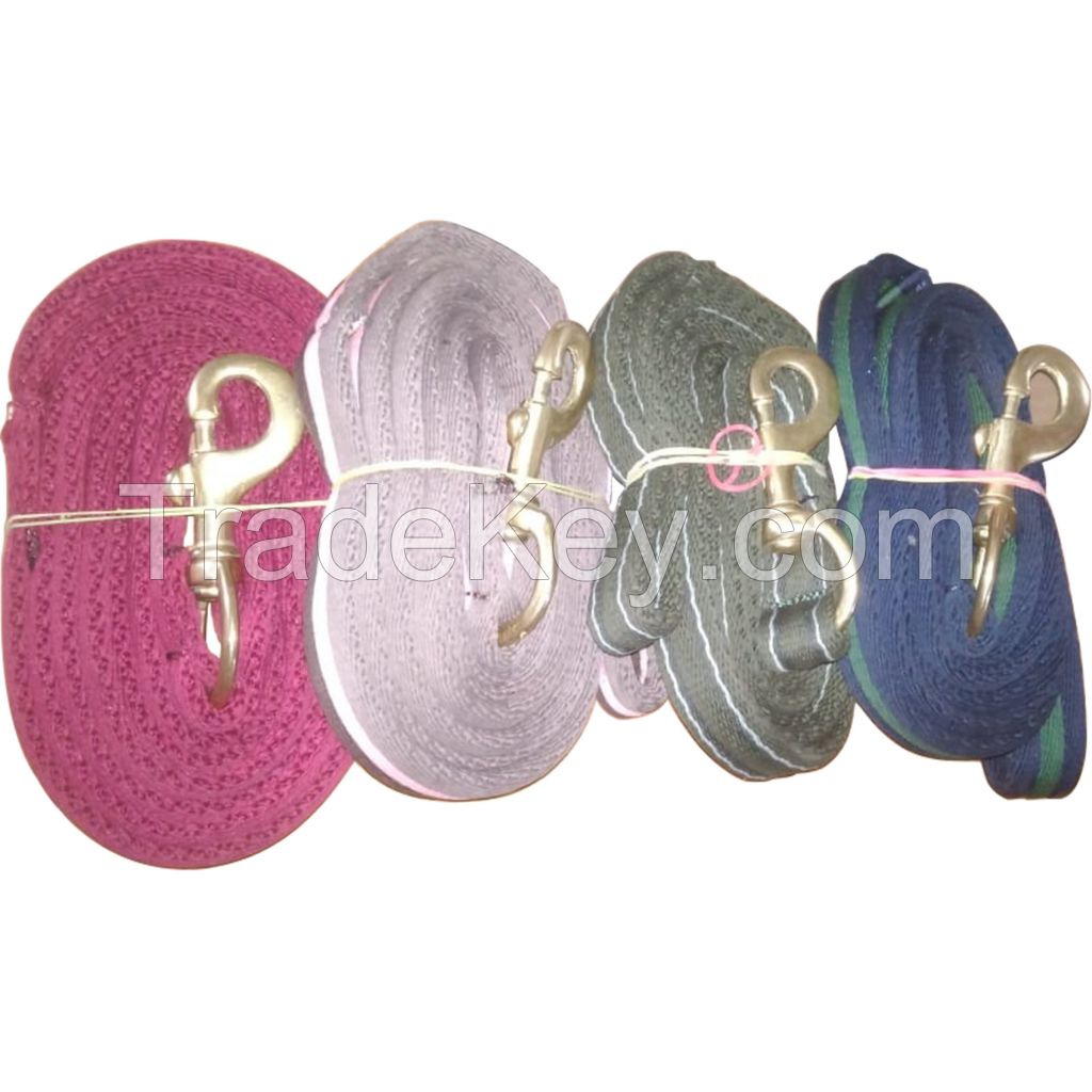 Genuine imported cotton Blue lounging lead 6 meter long with rust proof Brass fitting