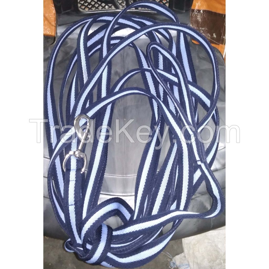 Genuine imported cotton Blue lounging lead 6 meter long with rust proof Brass fitting