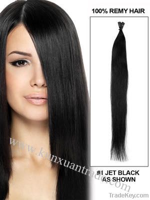 100% human I tip hair extension silky straight