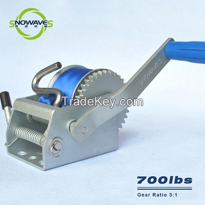 High quality hand trailer winch 700LBS SNOWAVES webbing length 4.3m