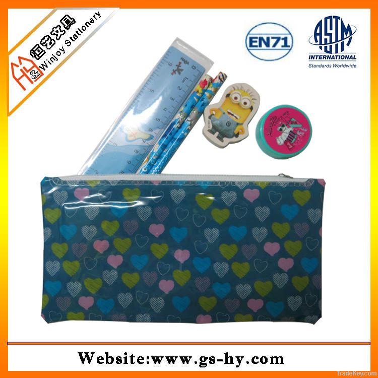 Stationery set in PVC bag with pencils