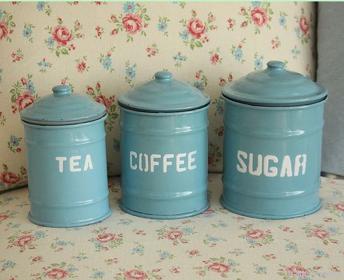 Vintage Enamel Canister