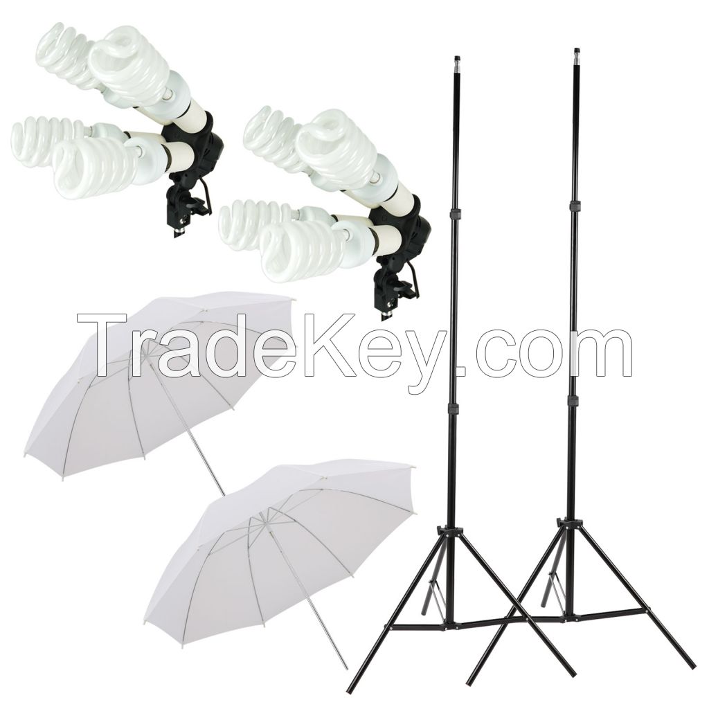 New Studio Photography Soft White Umbrella Light Lighting Stand Kit 8 x 45W