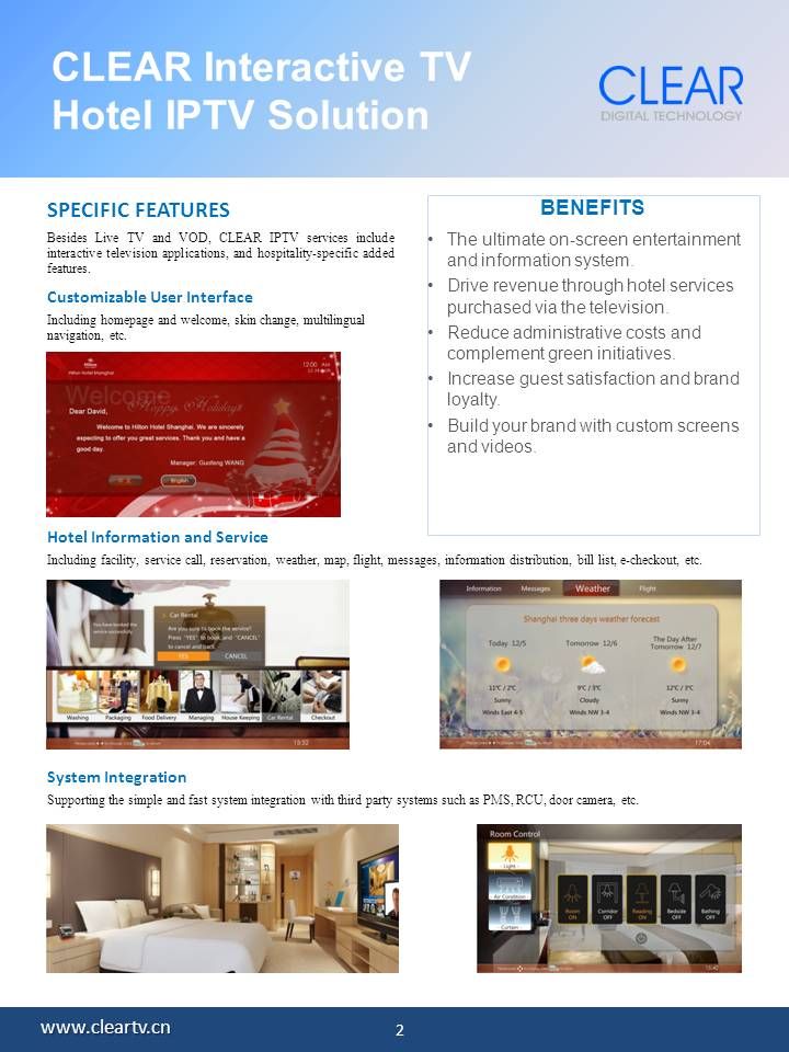 CLEAR Interactive TV Hotel IPTV Solution