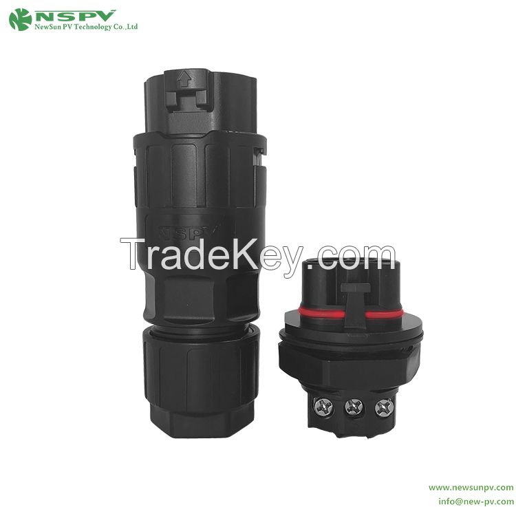 TUV Certificate 4P 5P Solar AC Connector For Solar Inverter IP68 Waterproof  AC Connector 5Cores