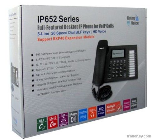 IP652 Cutting-Edge Multiple Functional PoE VPN voip phone