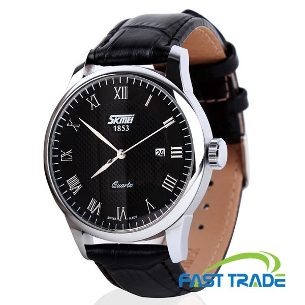 Black Leather Watch Original Japan Movt Man Watch Luxury