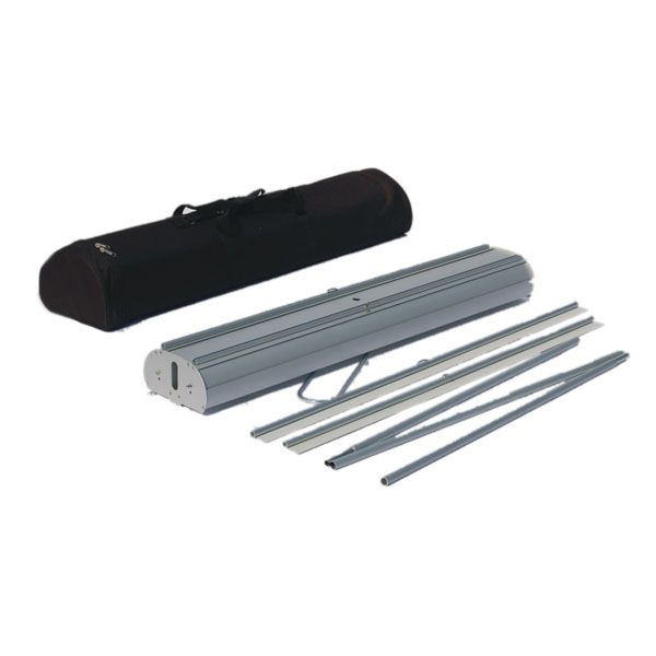 Double sided aluminum roll up banner stand