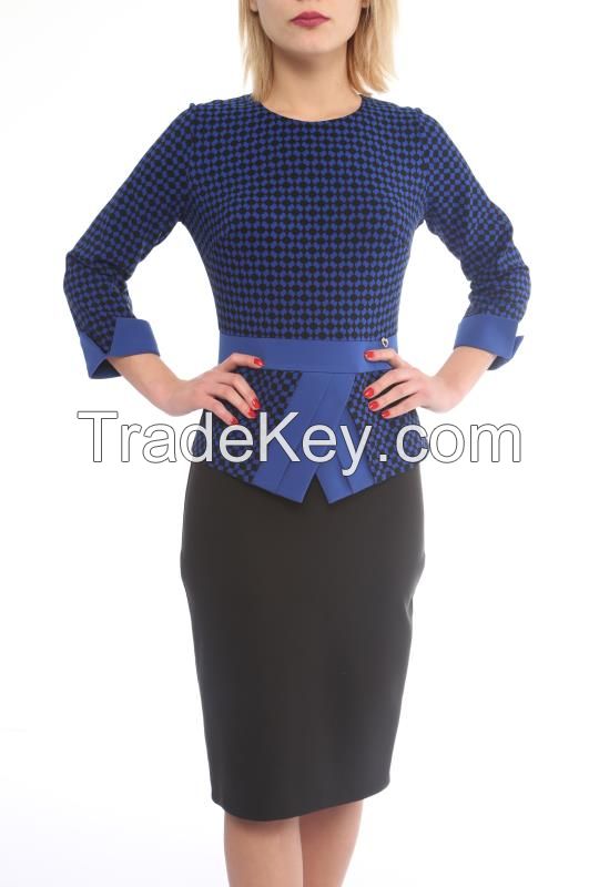 Office Style 3/4 Sleeve Knee Length Ladies Dresses