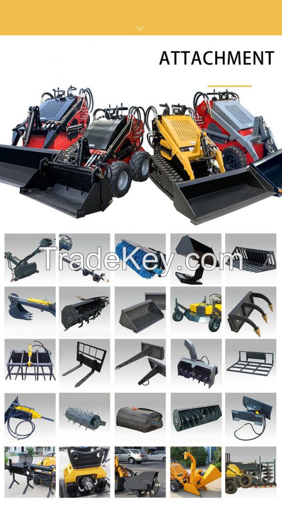 Free Shipping Cheap Skid EPA Engine Wheel Loader Minicargador Skid Steer Loader Attachment HY380 Mini Skid Steer Diesel Loader