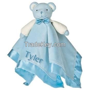 soft touch knitted bear baby blanket