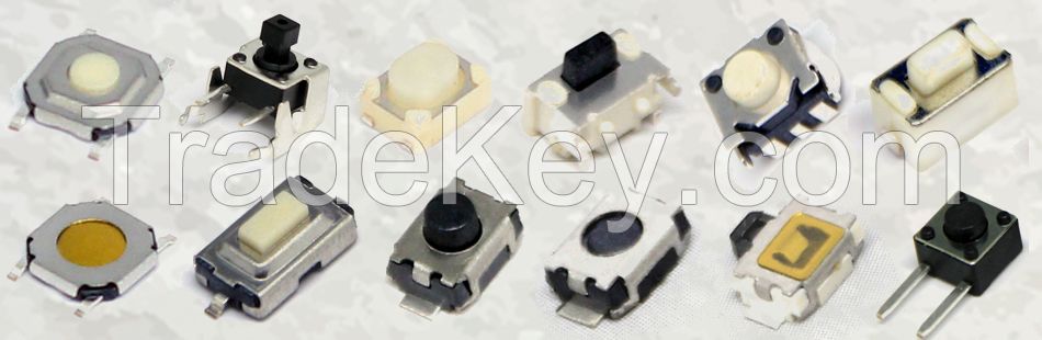 High Quality Tact Switch with 3.5*4.6*2.5mm Four Pin Black Base White Button SMD