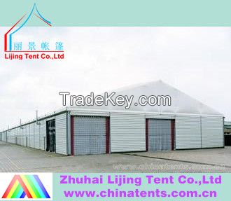 Steel sandwich panels warehouse tent with Block out PVC fabric roof cover