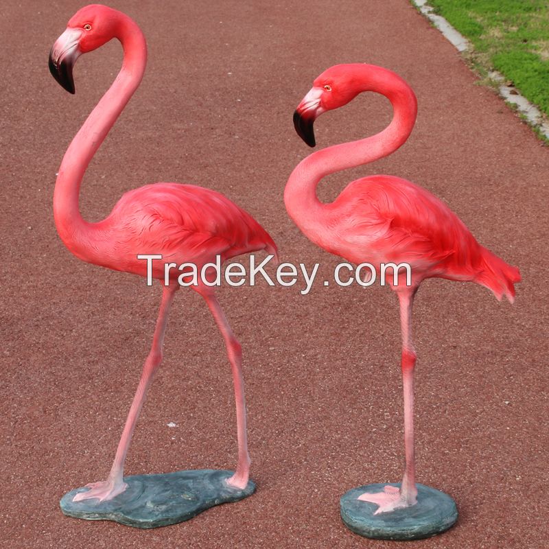 Polyresin casting flamingo statue for garden decoration