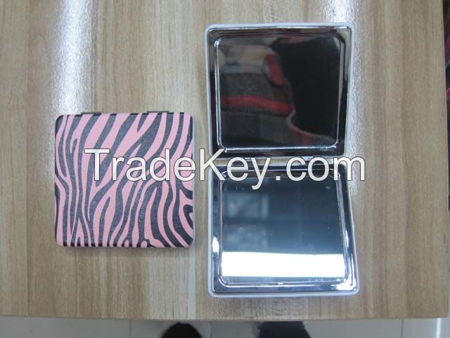 Zebra Print PU Mirror LFM2212 Square Pocket Mirror