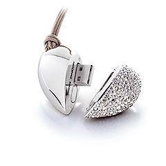 Genuine Capacity USB Flash Drive, Heart Pen Driver, Gift USB Flash Disk, Jewelry USB flash drive