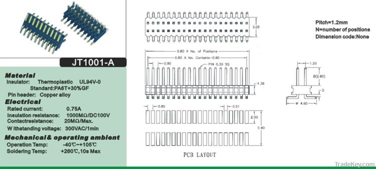 0.8/1.0/1.2mm Pin headers & sockets