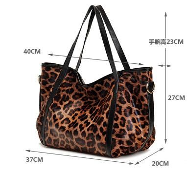 leopard print leather tote bag business bag shoulder bag 