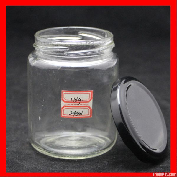 240ml round glass jars for canning with metal lid