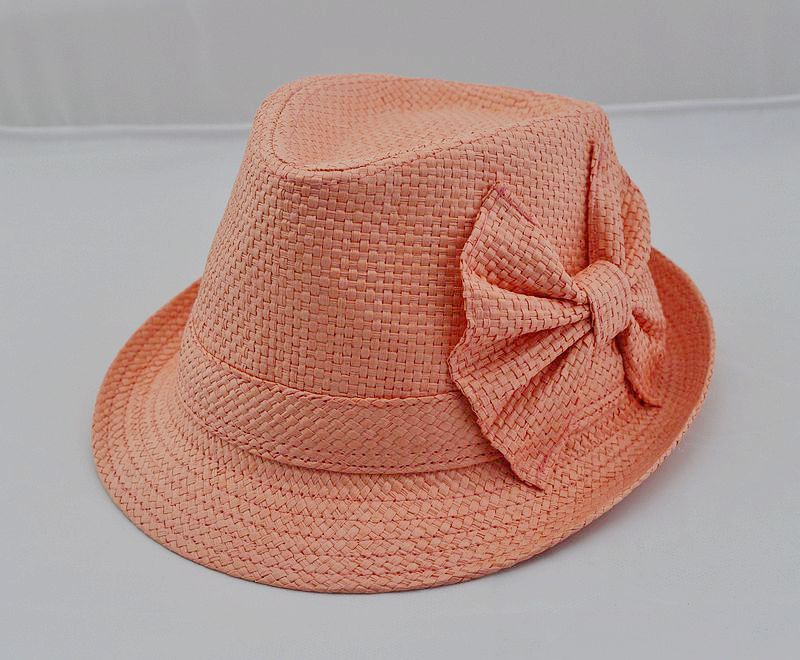 Custom Design Kids Straw Panama Hat with Bow-knot 