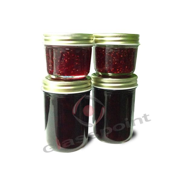 Glass Mason jars with screw metal cap 