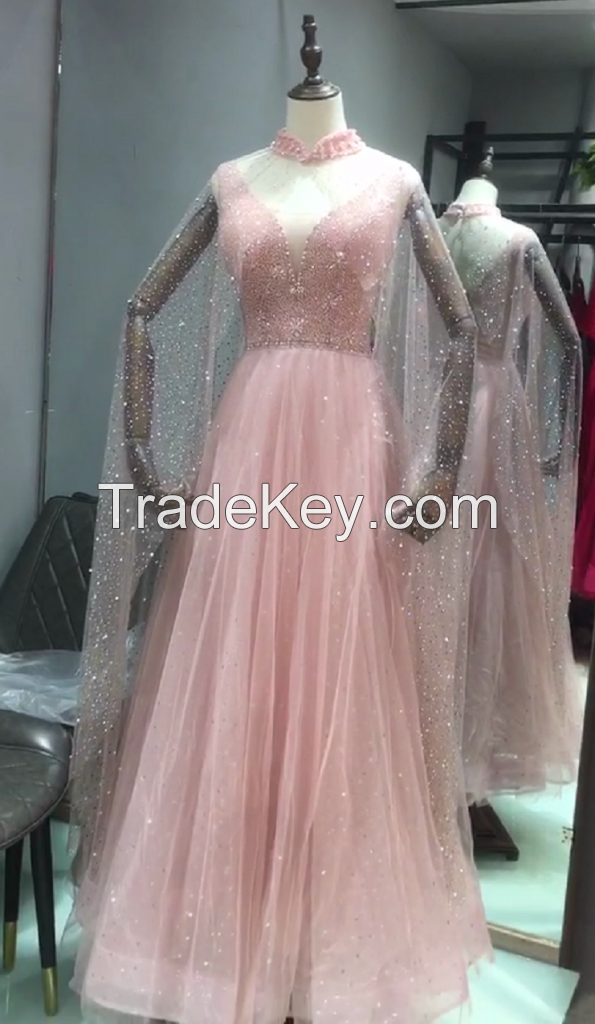 Wholesale Luxury Evening Dress Wedding Sequins Beading Party Formal Dress 