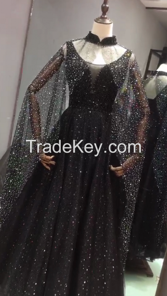 Wholesale Luxury Evening Dress Wedding Sequins Beading Party Formal Dress 