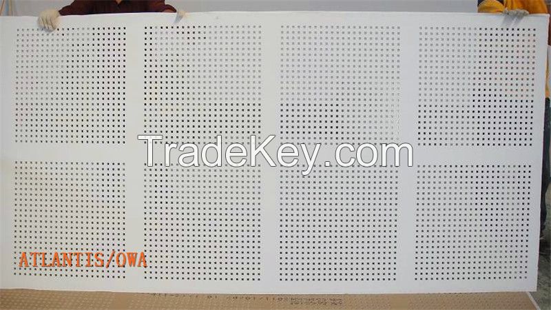 Decorative PVC laminated acoustic perforated gypsum ceiling tiles