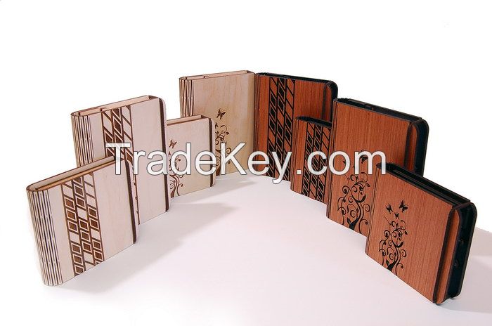 Laser cut wooden paper block holder with butterfly design