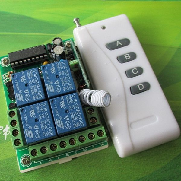 12V 4CH fixed code remote control switch system-Receiver&amp;Transmitter