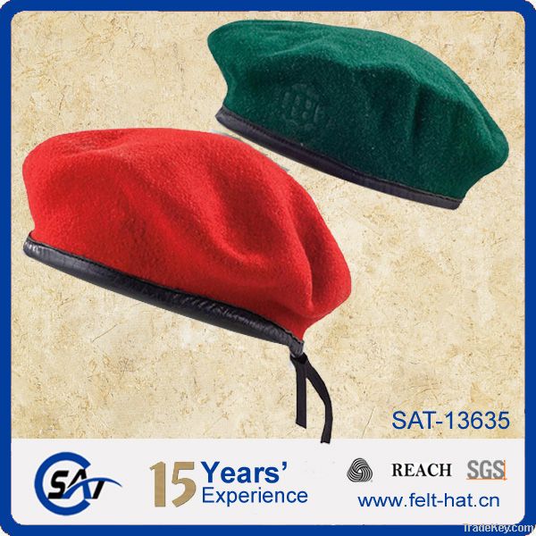 wool felt military beret hat