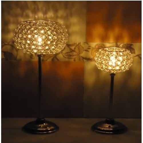 Chandelier table centre piece stands, crystal lamps, crystal tealight