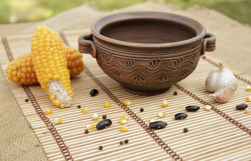 Ceramic clay bowl made of red clay.