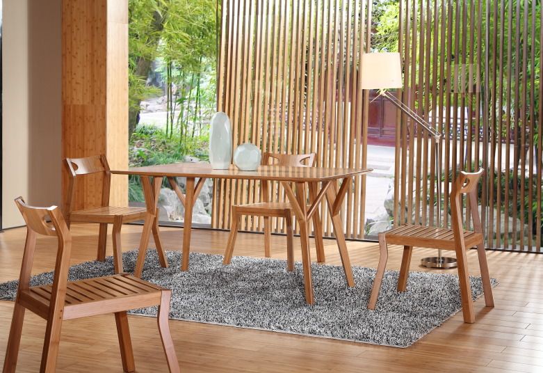 Natural fresh rectangle  bamboo dining tables