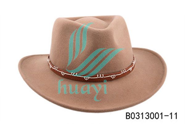 high quality wool felt brown cheap cowboy hats