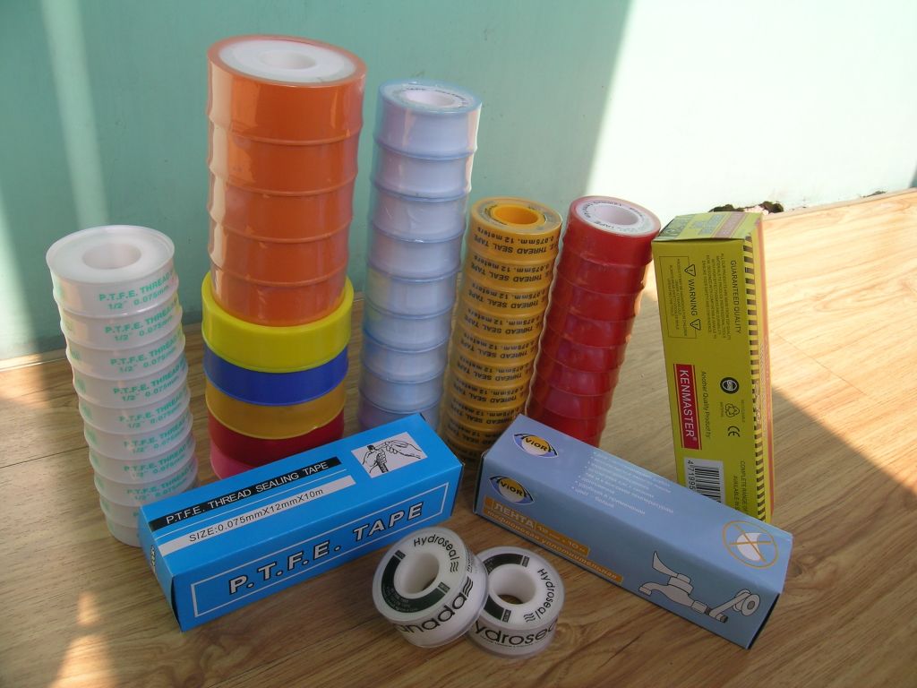 0.075mm thickness PTFE thread seal tape for water pipes