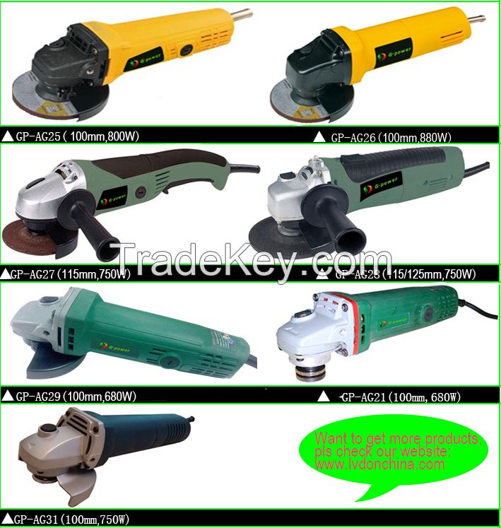 hot sale and popular 100/115/125/180/230mm angle grinder power tools