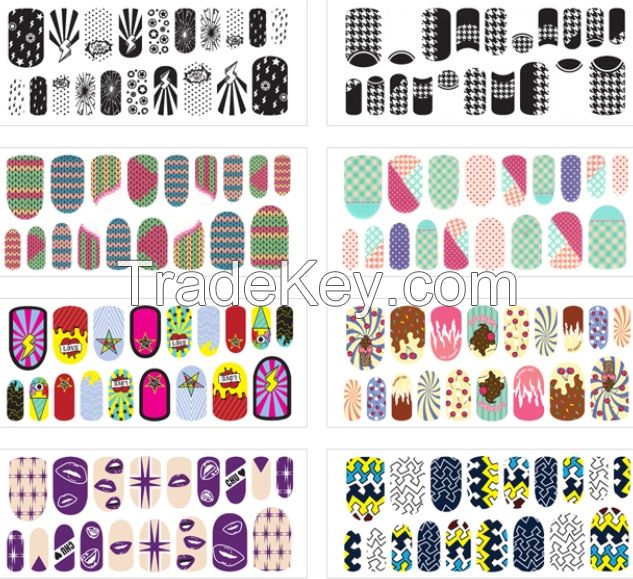 Nail Arts Sticker - Nail Wrap Stickers, Water Decal, deco parts, Full patch, 2D, 3D, Glitter, Buffer, Glue 