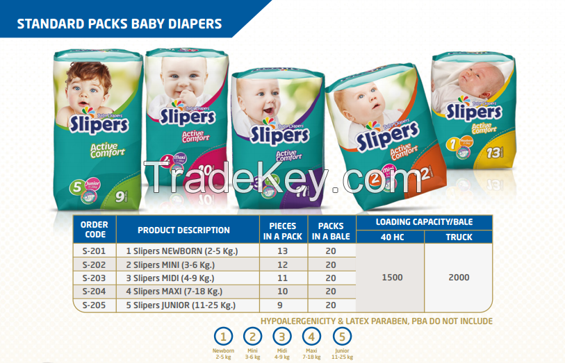 SLIPERS BABY DIAPERS