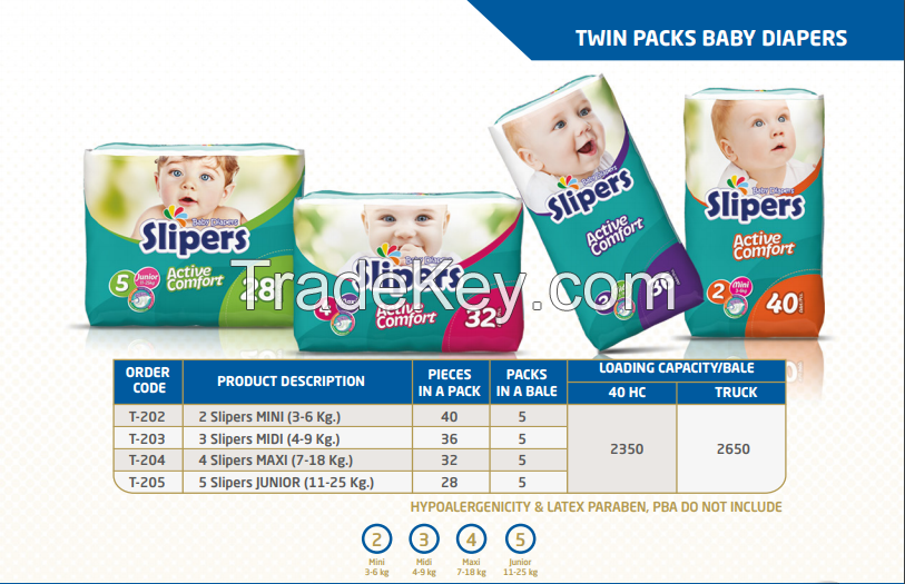 SLIPERS BABY DIAPERS