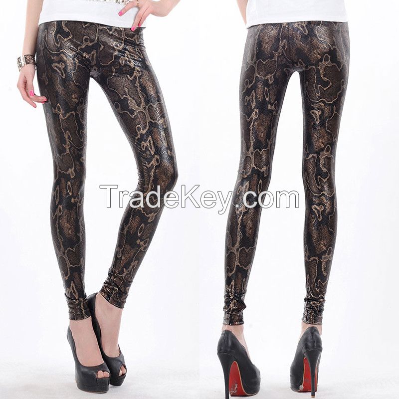 faux leather leggings shiny leggings girl work out leggings spandex leggings retail and wholesale