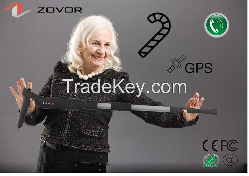 Electronic walk stick design for old people with gps/flashlight