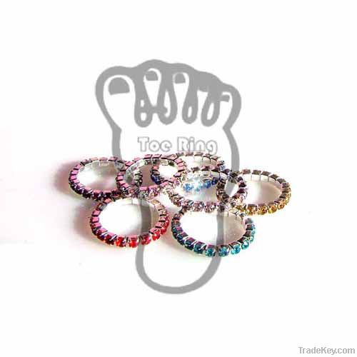 Rhinestone charm stretch toe rng fashion jewelry