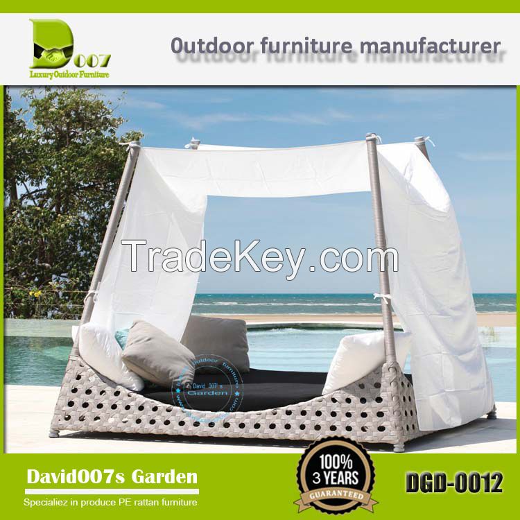 outdoor aluminium frame rattan furniture garden daybed