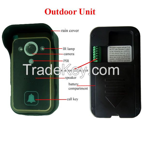 2.4GHz Wireless Digital Video Door Phone Intercom with Remote Door Release