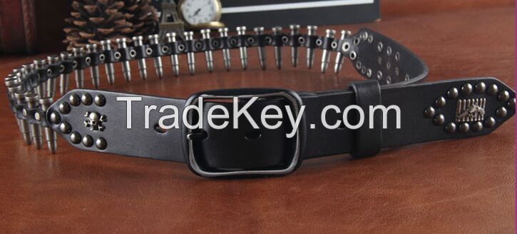 2015 New Popular Fashion Leather Bullet Belt