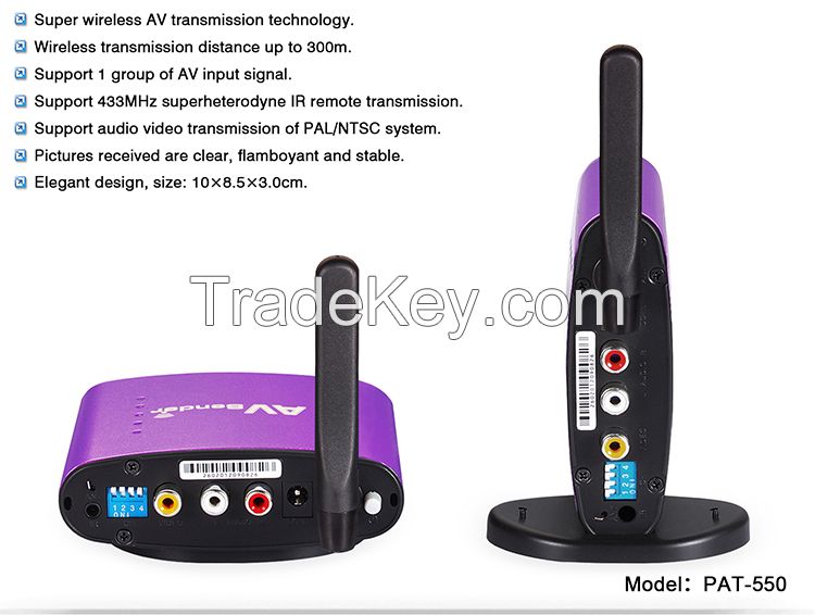 5.8G Wireless Transmitter and Receiver TV AV sender with Warranty PAT-550