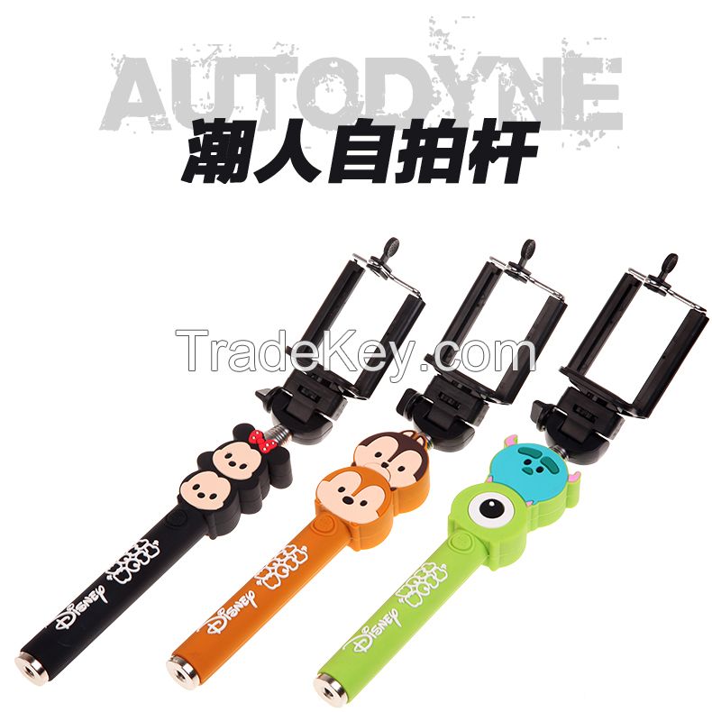 3D cartoon monopod selfie stick for action camera