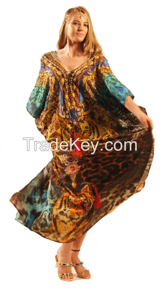 Pure silk designer kaftans 